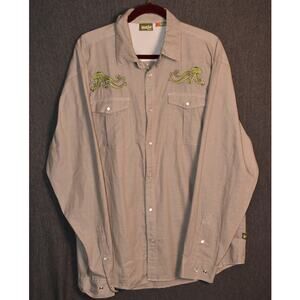 RARE Howler Bros Men's XL Gaucho Octopus Long Sleeve Pearl Snap Button Up Shirt